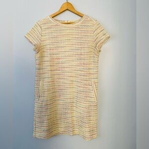 LOFT Outlet Size Small Short Sleeve Tweed Textured Knit Dress with Pockets